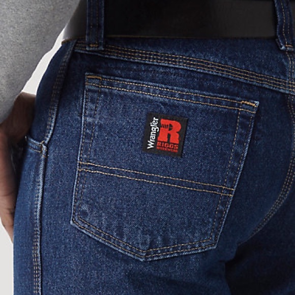 Wrangler Riggs MEN like new 33 x 31 heavy duty work wear denim blue jeans EUC - Picture 4 of 14